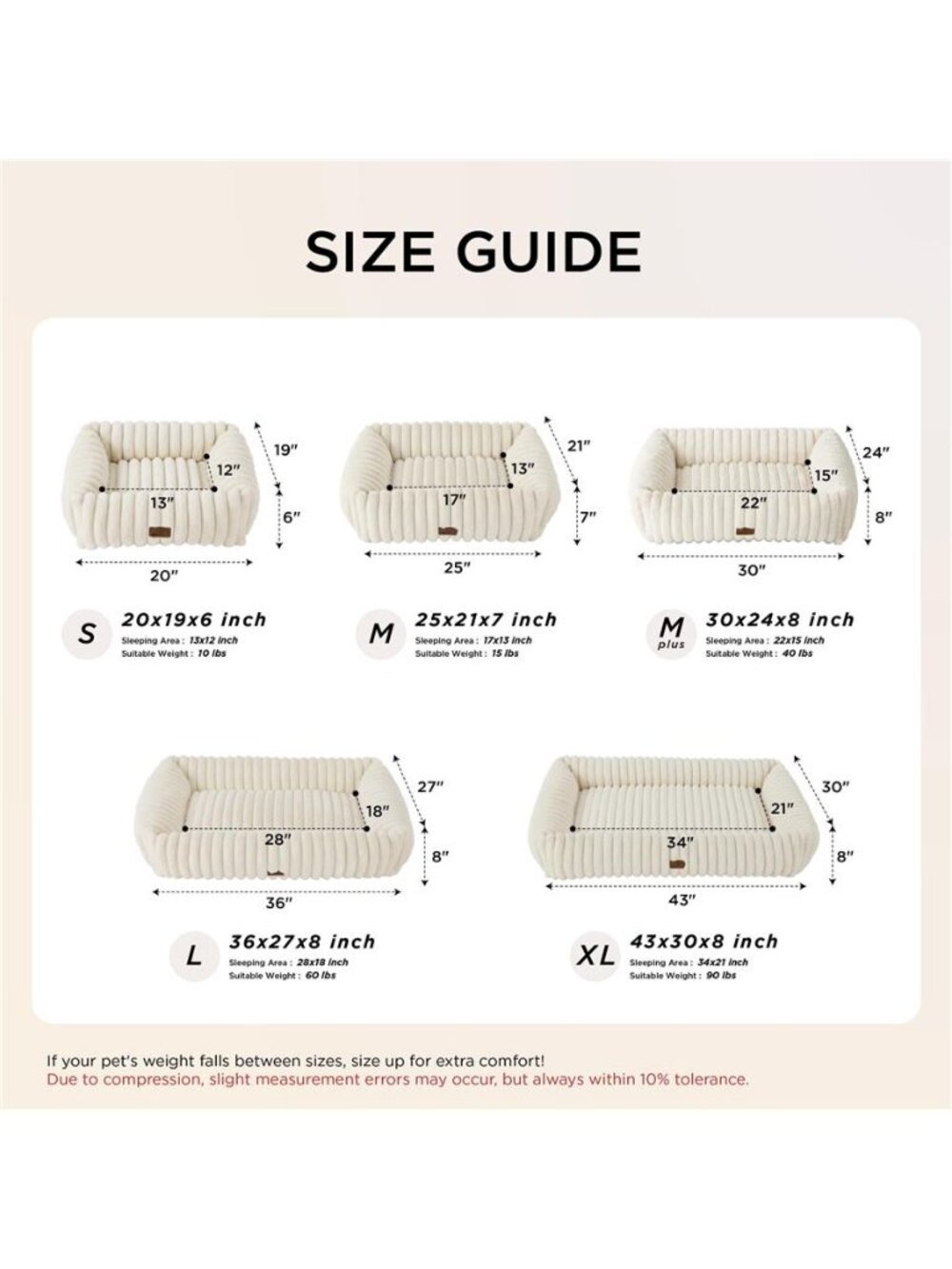 Orthopedic Dog Bed for Small Dogs & Cats Washable Furry Pet S(20"x 19" x 6") - Picture 3 of 7